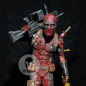 Deadpool Yüksek Kaliteli Koleksiyonluk Figür (30 cm - 2 Kafalı) 